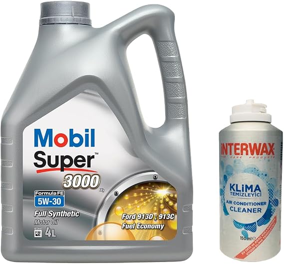 Mobile Super 3000 X1 Formula FE 5W30 Engine Oil 4 L + 03047 Interwax Air Conditioner Cleaner