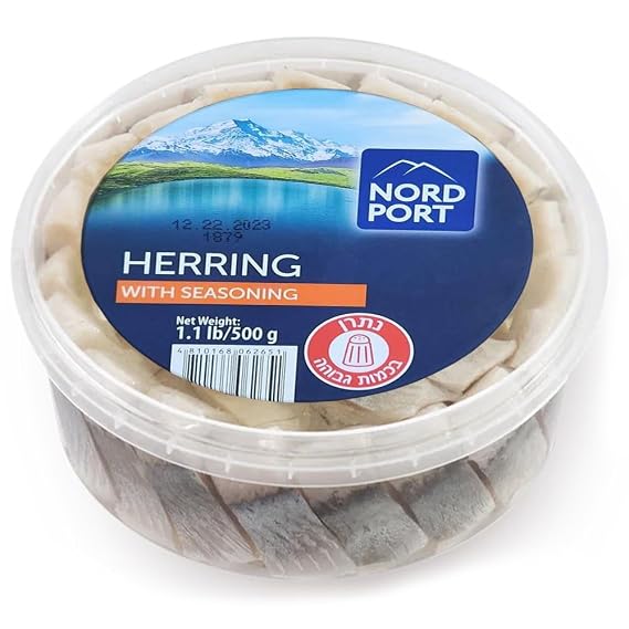 Nord Port Traditional Salted Herring Pieces-Fillet with Seasoning 500g/ 1.1lbs