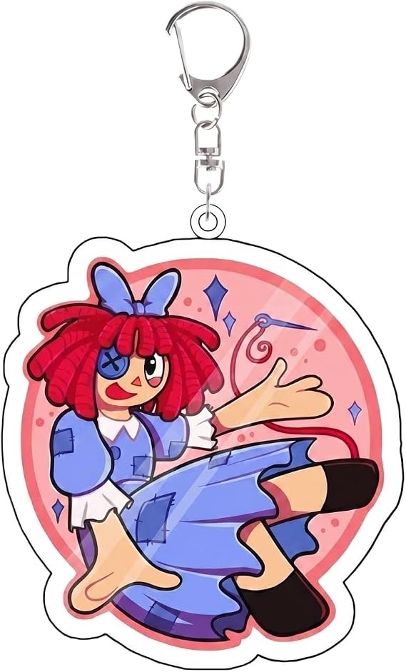 Cartoon Circus Character Acrylic Keychain Cute Clown & Rabbit Figure Keyring Circus Merch Double-Sided Bag Pendant, Backpack Charm Gift for Fans