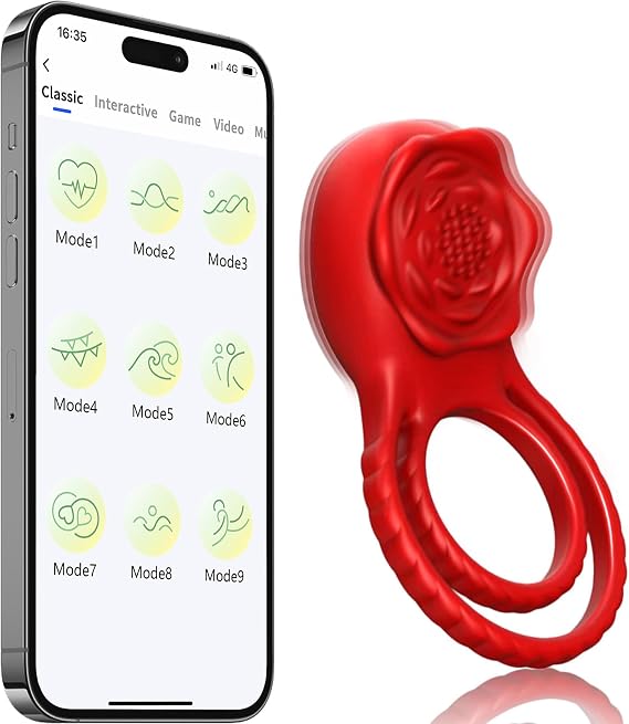 New Cockrimg for Men, with Tongue,9 Vibrating & 9 Tongue Licking Consolador D4Z