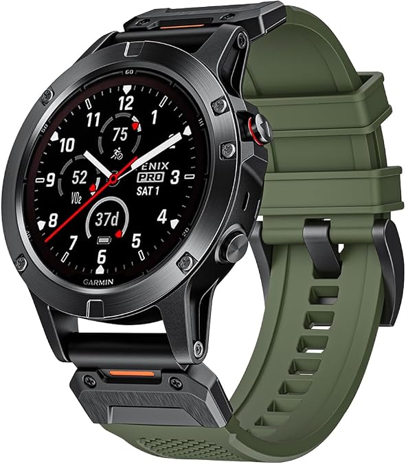 Special Forces Ultra Bands 22mm Designed for Garmin Fenix 8 47MM/Fenix 5/Fenix 6/Fenix 7 Band,Quick Release Durable NBR Rubber Watch Band for Fenix 5 Plus/Fenix 6 Pro/Fenix 7 Pro/Forerunner 935