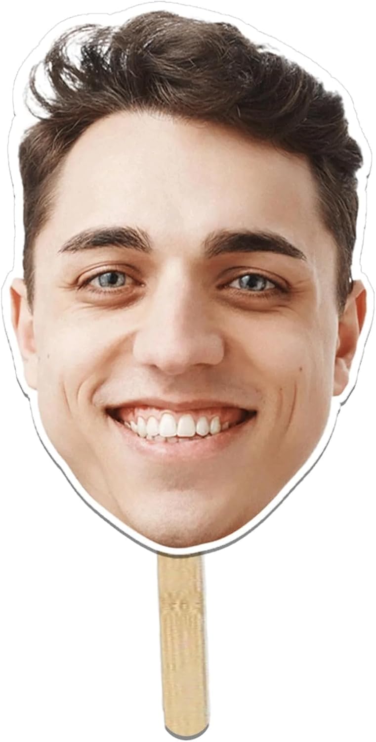 Personalized Photo Face Masks,Cutout Head On A Stick,Custom Funny Party Games for Men Women Birthday Hen Party Stag Do 10-ES