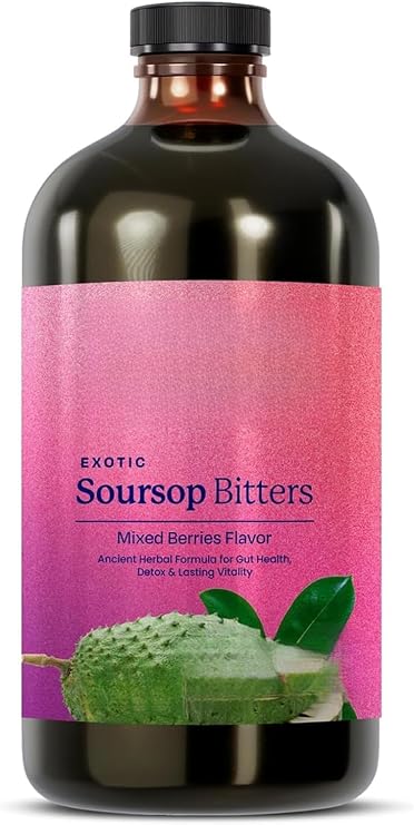 Soursop Bitters Liquid - Promote Digestive & Immune Health - Energy Boost -Non-GMO– Vegan