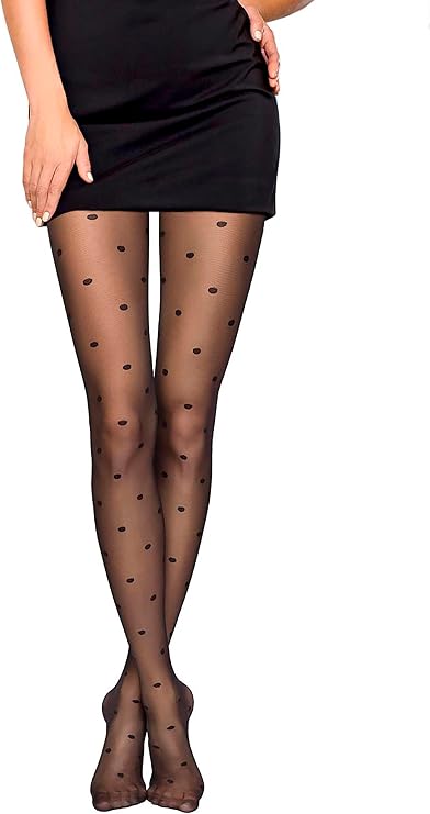 Conte Womens Large Polka Dot Fantasy Design Pantyhose Tights Desire