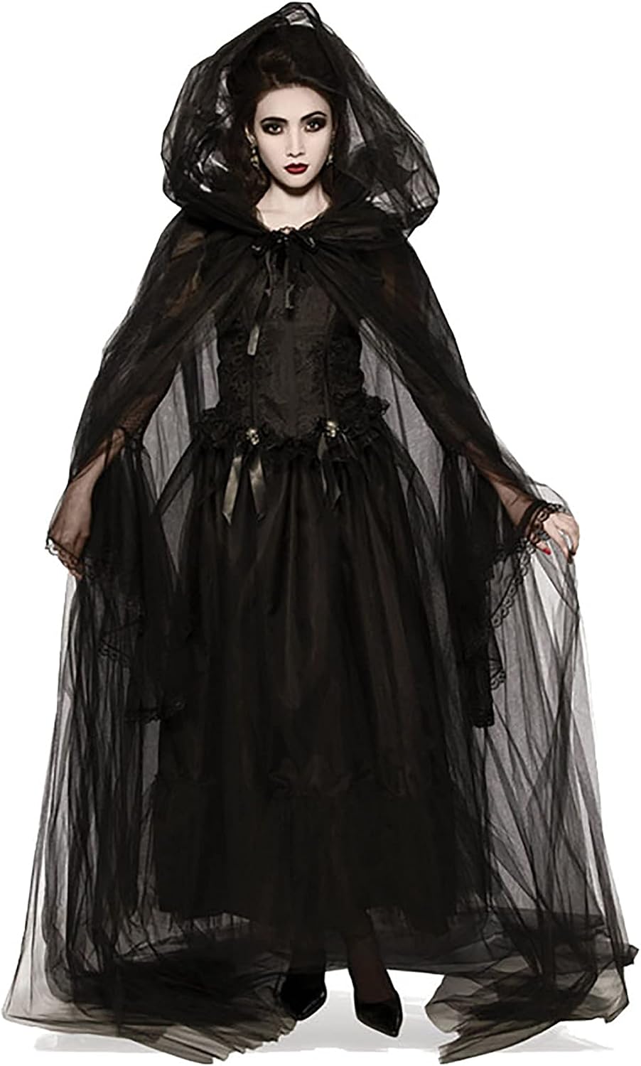 Halloween Costume for Women Adult Vampire Ghost Bride Dress Cosplay Witch Costume Gossamer Ghost Costume Haunter Party Fancy Dress
