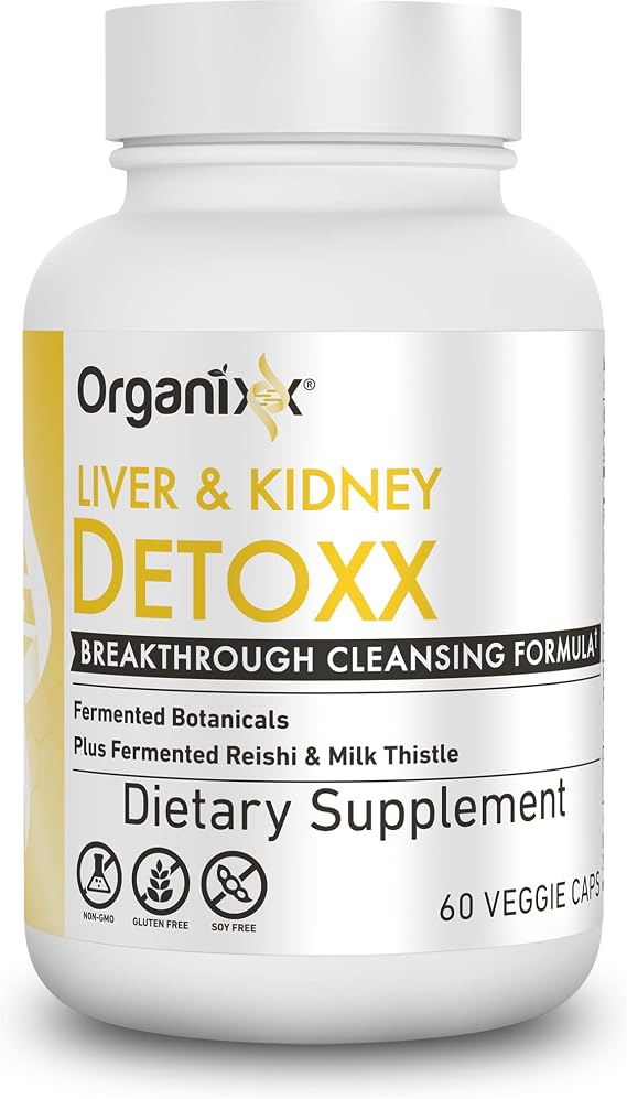 Organixx Kidney & Liver Support Cleanse, Milk Thistle Reishi, 60cp | Milk Thistle silymarin & Reishi Mushroom, supports liver detox, kidney health, digestive wellness & sleep quality