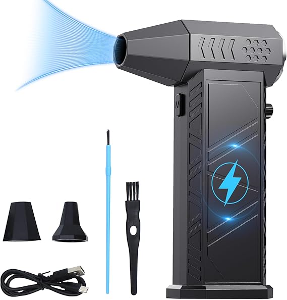 Compressed Air Duster, 180000RPM Super Power Cordless Electric Air Duster, Rechargeable Air Blower Desk Cleaning Kit for Computer Keyboard Home Car Outdoor Dust Removal