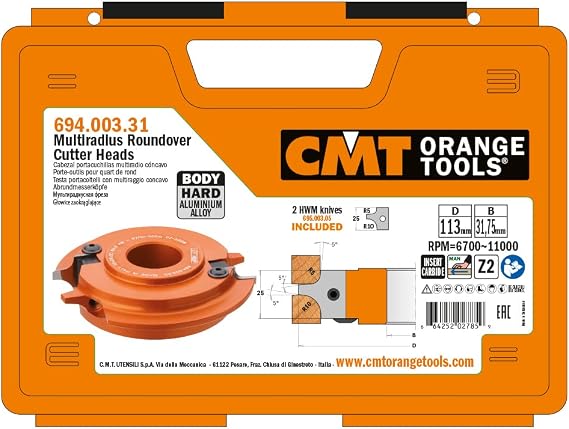 CMT CMT 694.003.31 Multiradius Roundover Cutter Head, 4-29/64-Inch Diameter, 1-1/4-Inch Bore