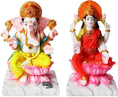 Mit & Rey handicrafts Laxmi Ji Ganesh Ji God Idol for Pooja, Gifting,Diwali, Worship and Every Good Purpose 7 Inch