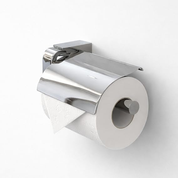Kapaklı Lüks Tuvalet Kağıtlık Vidalı Paslanmaz Metal Duvara Monte Banyo Kağıt Aparatı Krom Gümüş