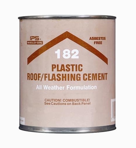 Weld-On 10051 182 Heavy-Duty Roof Flashing Cement, Dark, 1 Quart (32 oz)
