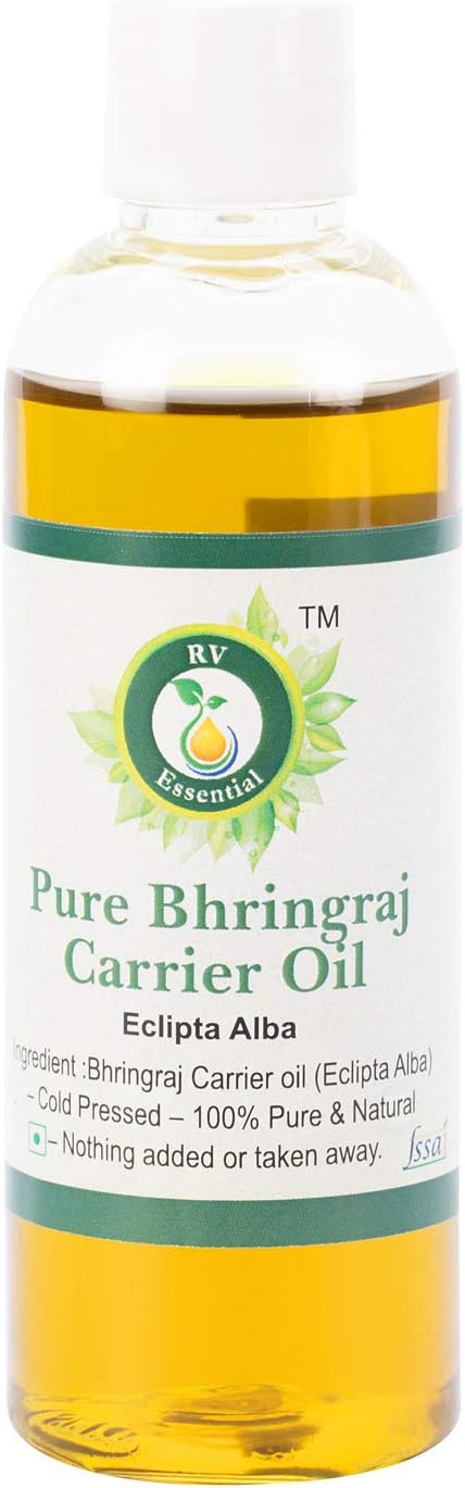 Bhringraj Oil | Eclipta Alba | 100% Pure Natural | Cold Pressed | Bhringraj Hair Oil | For Hair Growth | Rare Herb Series | Bhringraj Oil | 100ml | 3.38oz By R V Essential