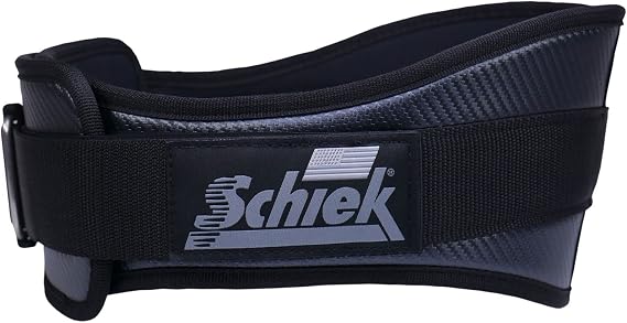 Schiek Sports Model 3006 Carbon Fiber Lifting Belt - Nylon Fiber Gym Belt with Marine Vinyl Back Support