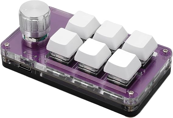 Macro Keyboard, One Hand Keyboard with Custom Function Acrylic and PCB Programmable Keypad for Office, Gaming