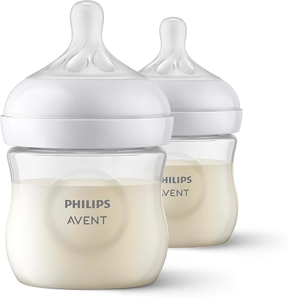 Philips Avent Doğal Tepkili Biberon 2’li Set, 125 ml, 0-3 Ay, Akıtmaz Emzik, Kolik ve Gaz Önleyici, BPA İçermez, SCY900/02