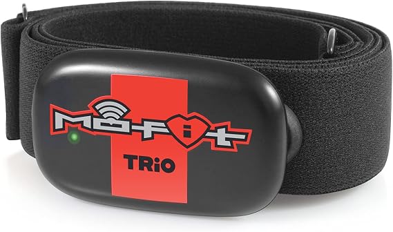 Trio - Heart Rate Monitor Chest Strap/HRM for Apple, Android, Peloton, Garmin, Polar, Wahoo, Strava, Zwift, ANT+, 5.3 kHz Gym Equipment, and Most Bluetooth 5.0/4.0 Enabled Fitness Devices