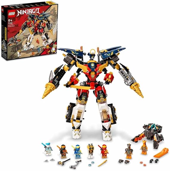 LEGO NINJAGO Ninja Ultra Combo Mech 71765 Vehicle Playset for Ages 9+, with Car, Jet and Tank Toys; Creative Building Kit for Kids (1,104 Pieces)