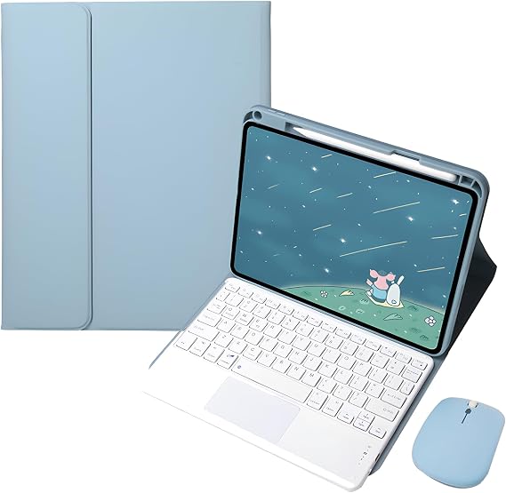 Keyboard Case for Redmi Pad Pro 12.1 2024 with Pencil Holder, Detachable Wireless Keyboard with Touchpad,Tablet Mouse,Blue