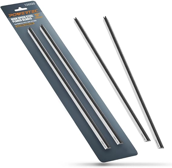 POWERTEC 12 Inch Planer Blades for Makita 2012, 2012NB Planer, Replacement for 793346-8 Planer Knives, Set of 4 (12832DD)