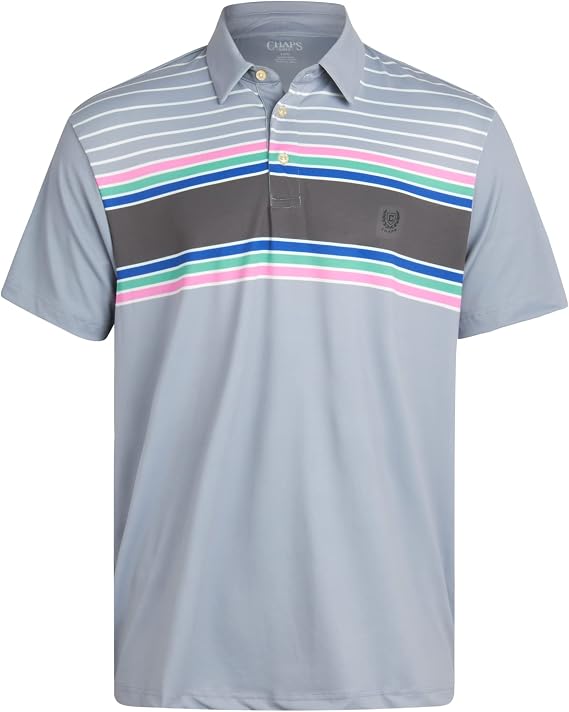 Chaps Men's Polo Shirt - Dry Fit Performance Short Sleeve Golf Polo Shirt for Men (S-2XL)