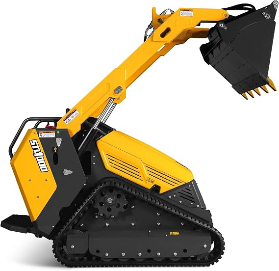 Mini Skid Steer Stand On Compact Track Loader | 4 in 1 bucket included, with 25HP KUBOTA D1105 Diesel Engine, Common Industry Interface (CII), CROBA STL1000