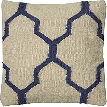 Rizzy Home | T06048 | Cover Only Decorative Pillow | 18"x18" Blue/Neutral/White