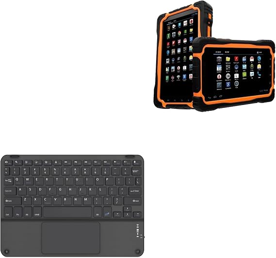 BoxWave Keyboard Compatible with Tablet Technologies Conker SX7 - SlimKeys Bluetooth Keyboard with Trackpad, Portable Slim TouchPad - Jet Black