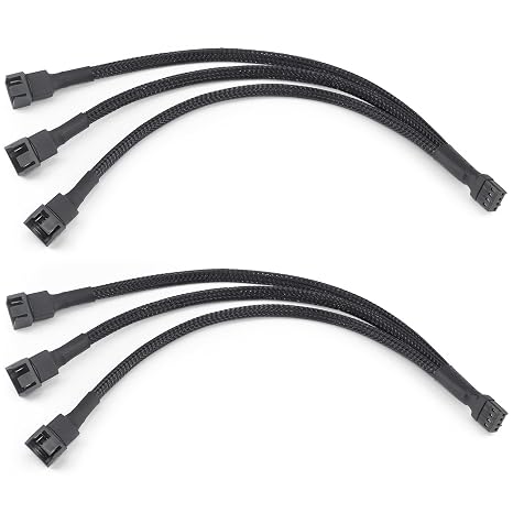 2-Way PC Fan Splitter, 12 Inch PWM Cable for 3/4 Pin Cooling Fans