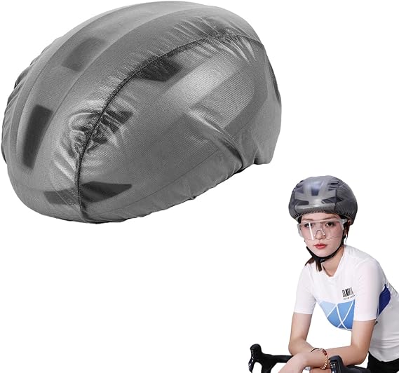 Cycling Helmet Cover for Bicycle,Waterproof Helmet Protective Cover with Reflective Strips,Reusable at Night Wind Proof Rain Cover.1 Pieces,Grey.