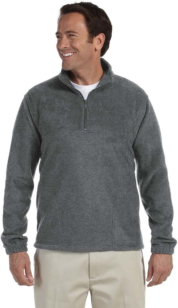 Harriton Quarter-Zip Fleece Pullover - Black - S 8 oz. Quarter-Zip Fleece Pullover