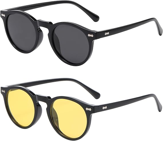 MUNSADE Vintage Polarized Sunglasses for Men Women Stylish Retro Round Sun Glasses UV Protection
