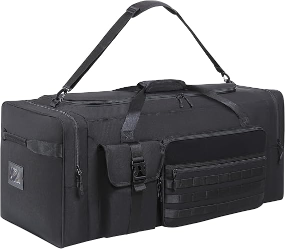 130L Extra Large 36" Heavy Duty Sports Gym and Travel Duffel Bag - Oversized Equipment Gear Bag for Basketball, Baseball, Hockey, Football, Helmets, and Pads - Durable, Giant (Black)