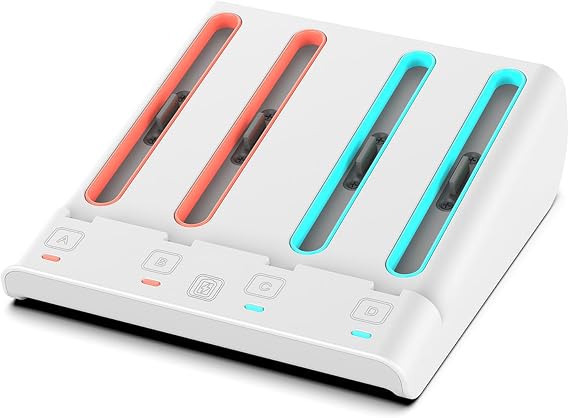 Multi-Device Controller Charging Hub with 4-Slot PD Fast & LED Light Dock Charging Station