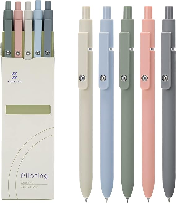 5 0.5mm Black Ink Gel Pens for Writing, Aesthetic Gifts for Women