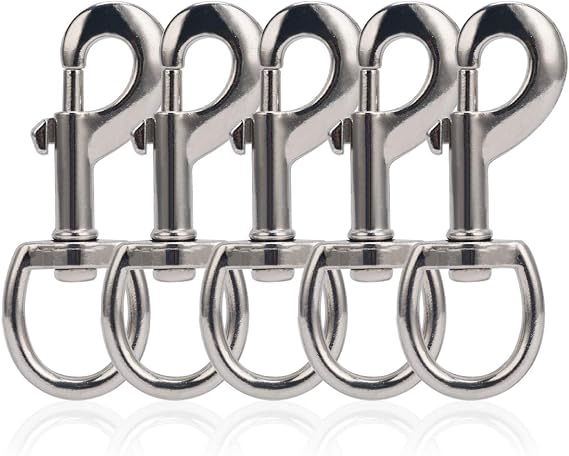 Dog Leash Clips Heavy Duty Dog Leash Clasp Leash Hooks Swivel Clip Swivel Snap Hook Flag Hooks 3.5 Inch 5pcs
