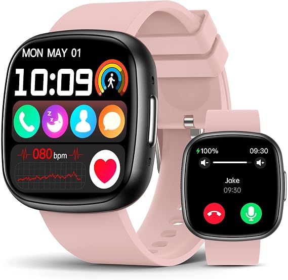 Smart Watch for Women, 1.72" Super Retina HD Display, 24/7 Heart Rate HRV SpO2 Monitor, Sleep/Stress, 135 Sport Modes Fitness Activity Tracker, IP68 Waterproof Square Gift for Her, Android iOS