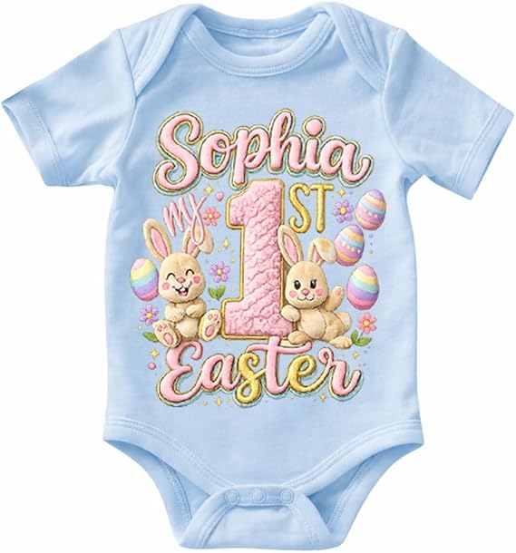 Personalized Easter Baby Bodysuit, Custom My First Easter Baby Onesie, 1st Easter's Gift for Babies, Infant Gift
