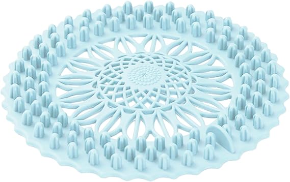 Generic Hair Catcher Shower Drain Covers,Drain Hair Durable Silicone Hair Stopper Shower Drain Covers Easy to Install and Clean Suit for Bathroom Bathtub (Light Blue)