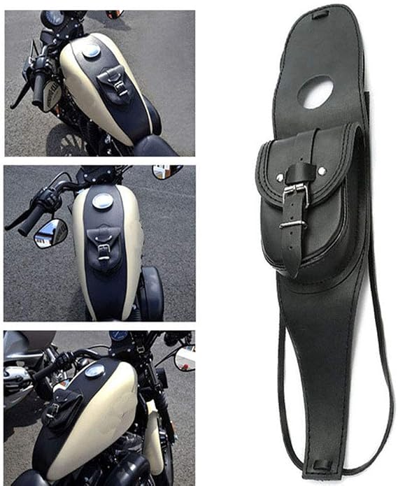 Motorcycle Gas Tank Leather Bag Dash Console Center Pouch Black Bag Leather for Harley Sportster XL 883 1200