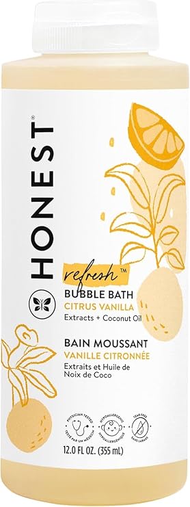 The Honest Company Bubble Bath, Tear-Free, Citrus Vanilla Refresh, 12 fl oz