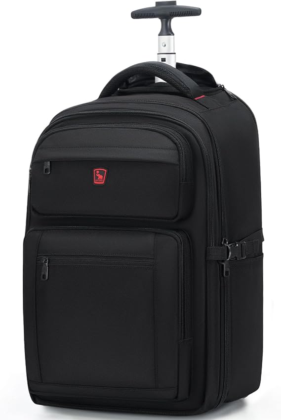 OIWAS Rolling Backpack with Wheels, 17.3 inch Laptop Wheeled Backpack Work