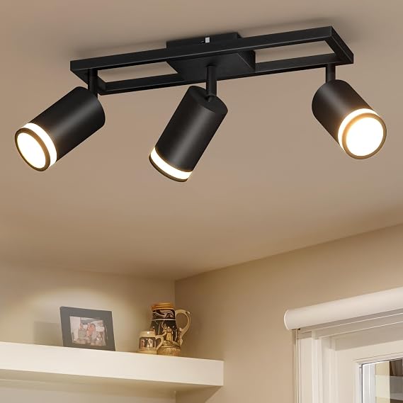 Kitchen Ceiling Lights GU10, Black Ceiling Spotlights 3 Way [Energy Class F]