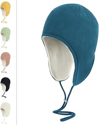 LLmoway Mens Womens Warm Fleece Beanie Soft Winter Hat with Ear Flaps Windproof Ski Snow Cycling Skull Cap Helmet Liner