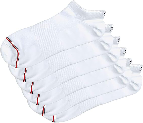 Tommy Hilfiger Mens Athletic Ankle Socks 6-Pack (10-13, White)