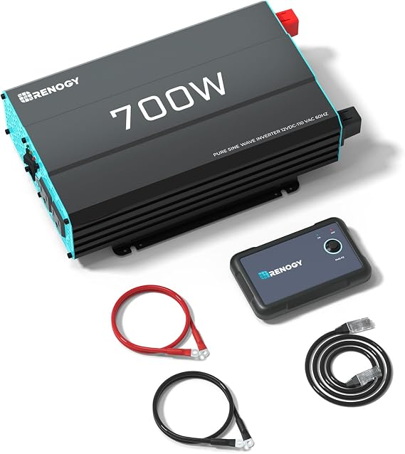 Renogy P2 700W Pure Sine Wave Inverter 12V DC to 120V AC for RV Truck Home