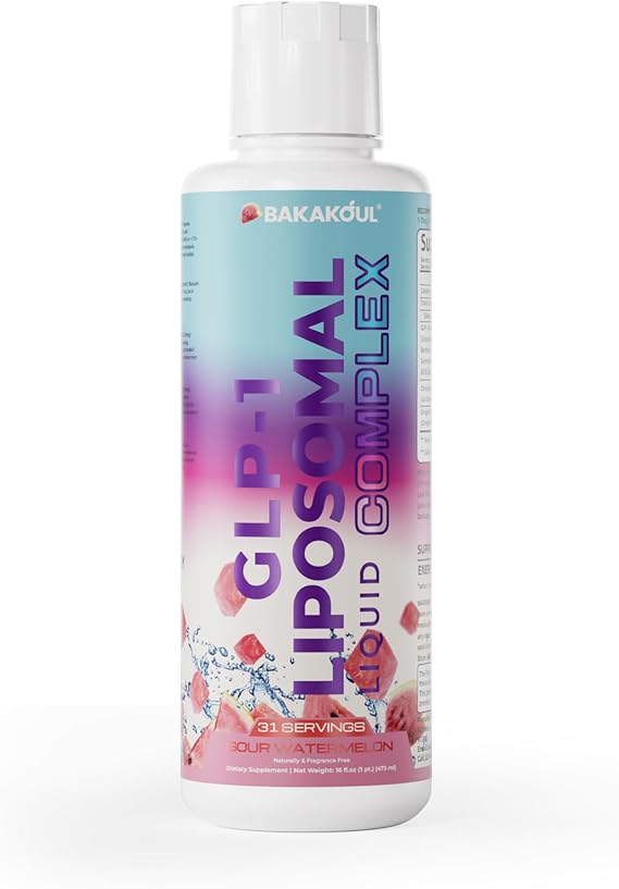 GLP-1 Liposomal Metabolic Support Liquid for Women and Men, Enhanced Absorption, Features Prebiotic Fiber with Ceylon Cinnamon & Ginger, Supports Gut & Natural Metabolism, Watermelon Flavor, 31 Days