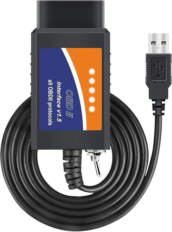 OBD2 Adapter - USB Scanner with MS-CAN/HS-CAN Switch - Professional OBDII Diagnostic Scan Tool for Ford and Mazda V1.5