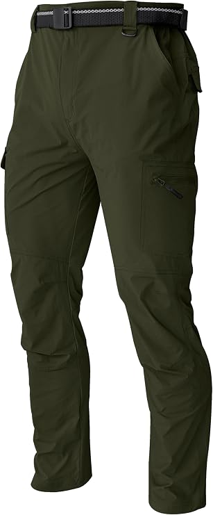 Men's Cargo Work Hiking Pants Lightweight Water Resistant Quick Dry Fishing Travel Camping Outdoor Breathable Multi Pockets