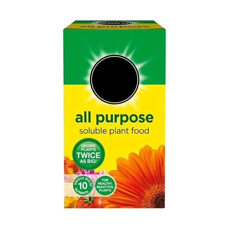 Miracle-Gro All Purpose Soluble Plant Food Fast Acting Fertiliser for Flowers, Vegetables, Shrubs & Houseplants, Indoor & Outdoor, Feeds Every 2 Weeks, (Pack of 1-500g)