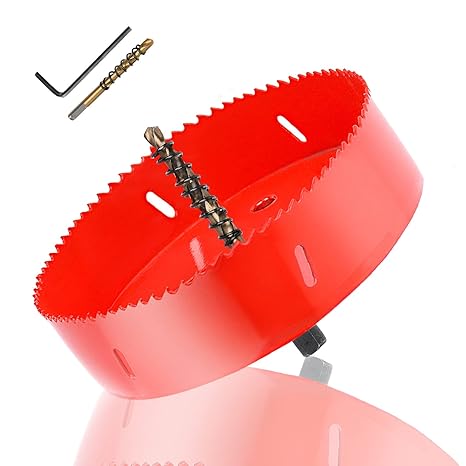 5.7 Inch Bi-Metal Hole Saw HSS Hole Cutter Heavy Duty for Drilling Wood Plastic Plywood Ceiling Thin Metal(145mm)